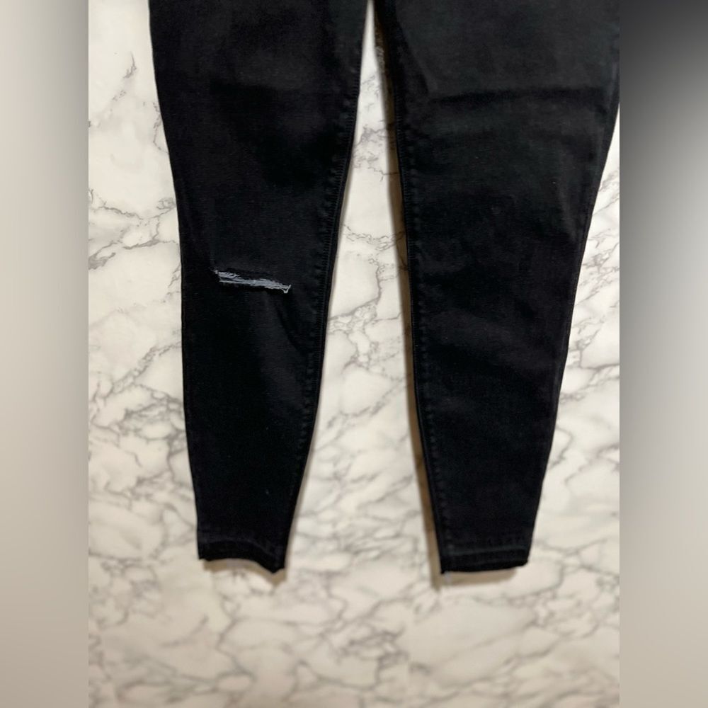 SPANX distressed denim legging, vintage black, size XS - Picture 8 of 13